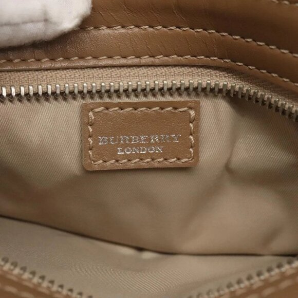BURBERRY Nova Check Hand Bag PVC Beige Silver - Picture 12 of 16